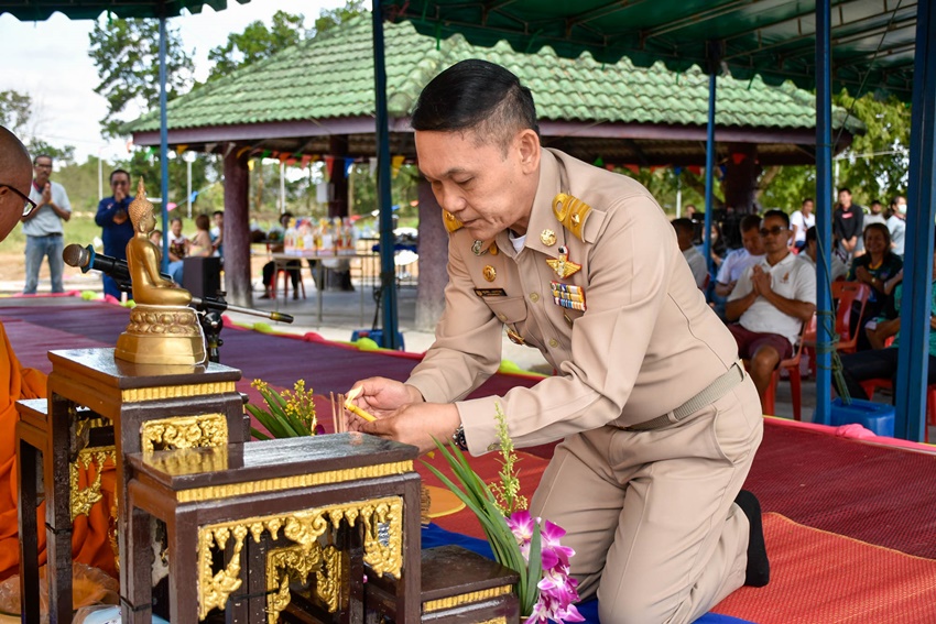 พิธีทำบุญตักบาตรของชุมชนย่อยที่ 8 พลับพลา – เกาะรงค์ ภายใต้โครงการจัดงานประเพณีลอยกระทง ประจำปีงบประมาณ 2566 ชุมชนย่อยที่ 8 เทศบาลตำบลพลับพลานารายณ์